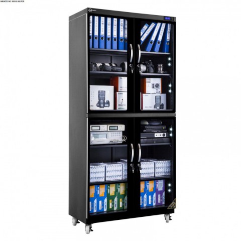 Tủ chống ẩm cao cấp Nikatei NC-600S viền nhôm mạ bạc